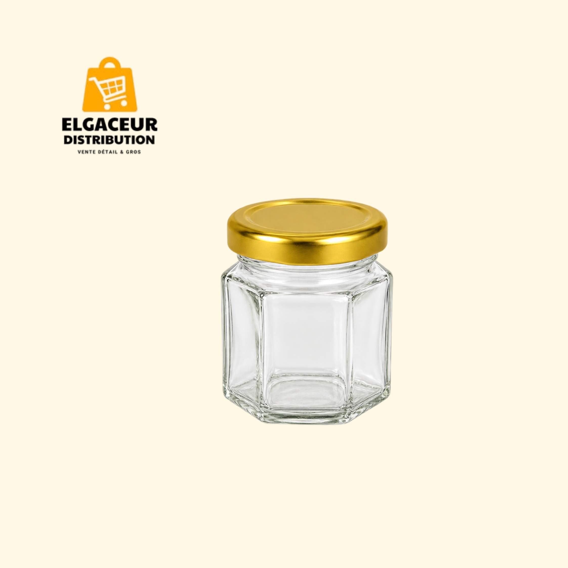 Petit pot en verre à couvercle doré