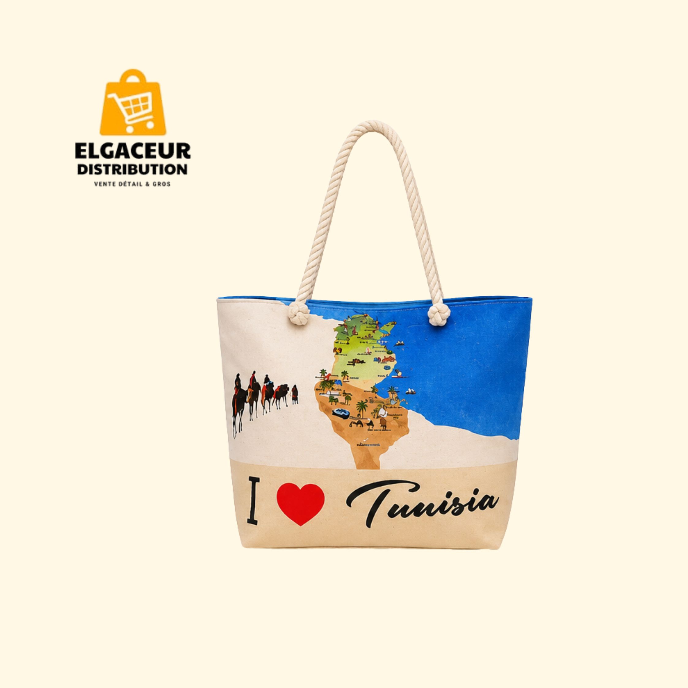 Sac de plage I love Tunisia