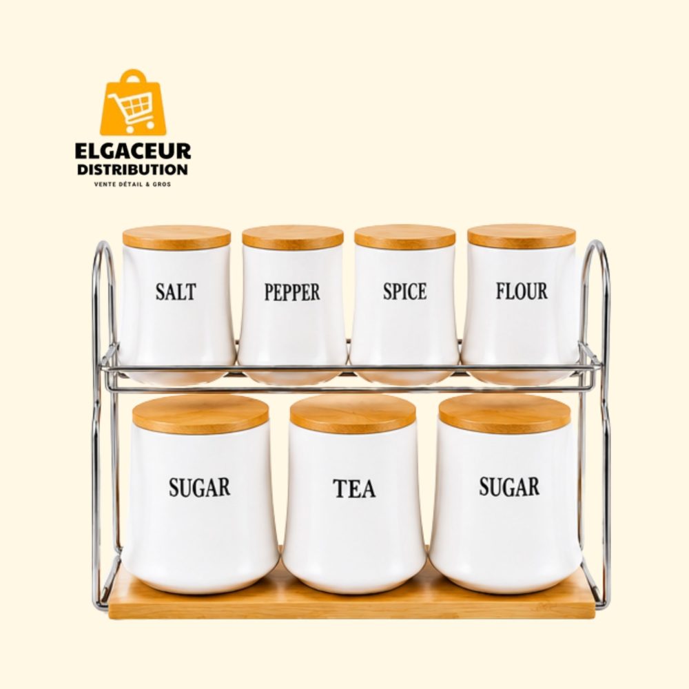 Set de 7 Pots à Épices avec Support