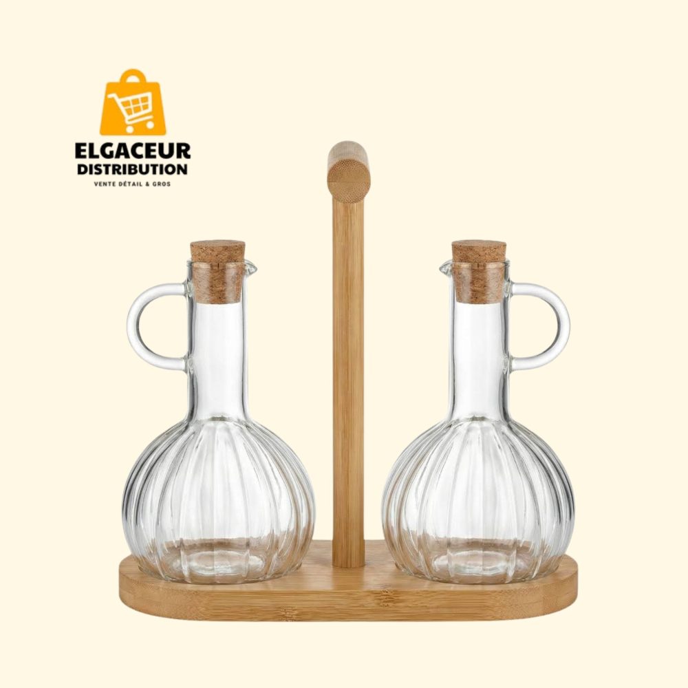 Service huile et vinaigre en verre