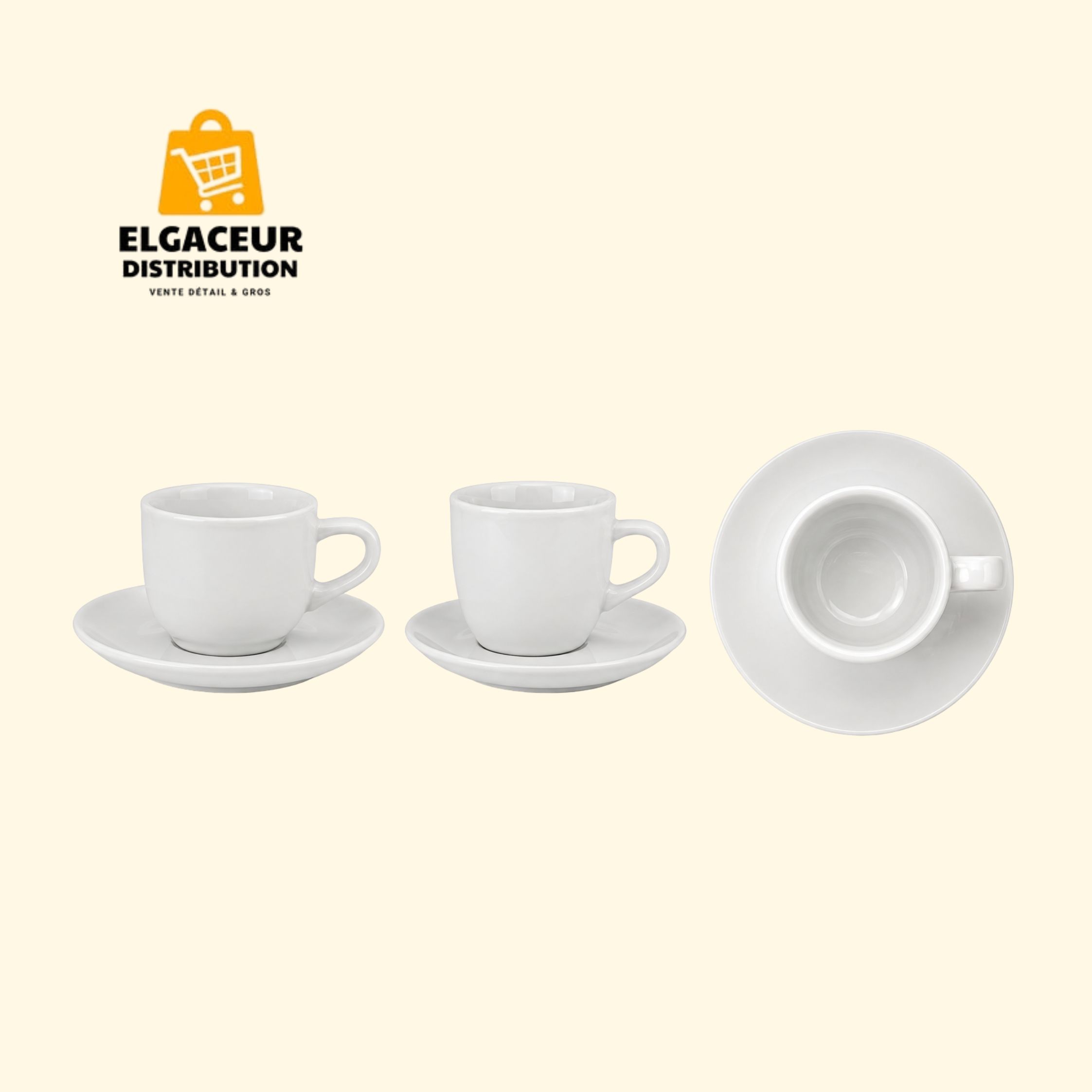 Tasses à café avec soucoupes 6 pièces