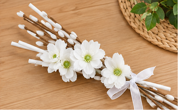 Diffuseur de parfum d'ambiance à tiges avec bouquet floral