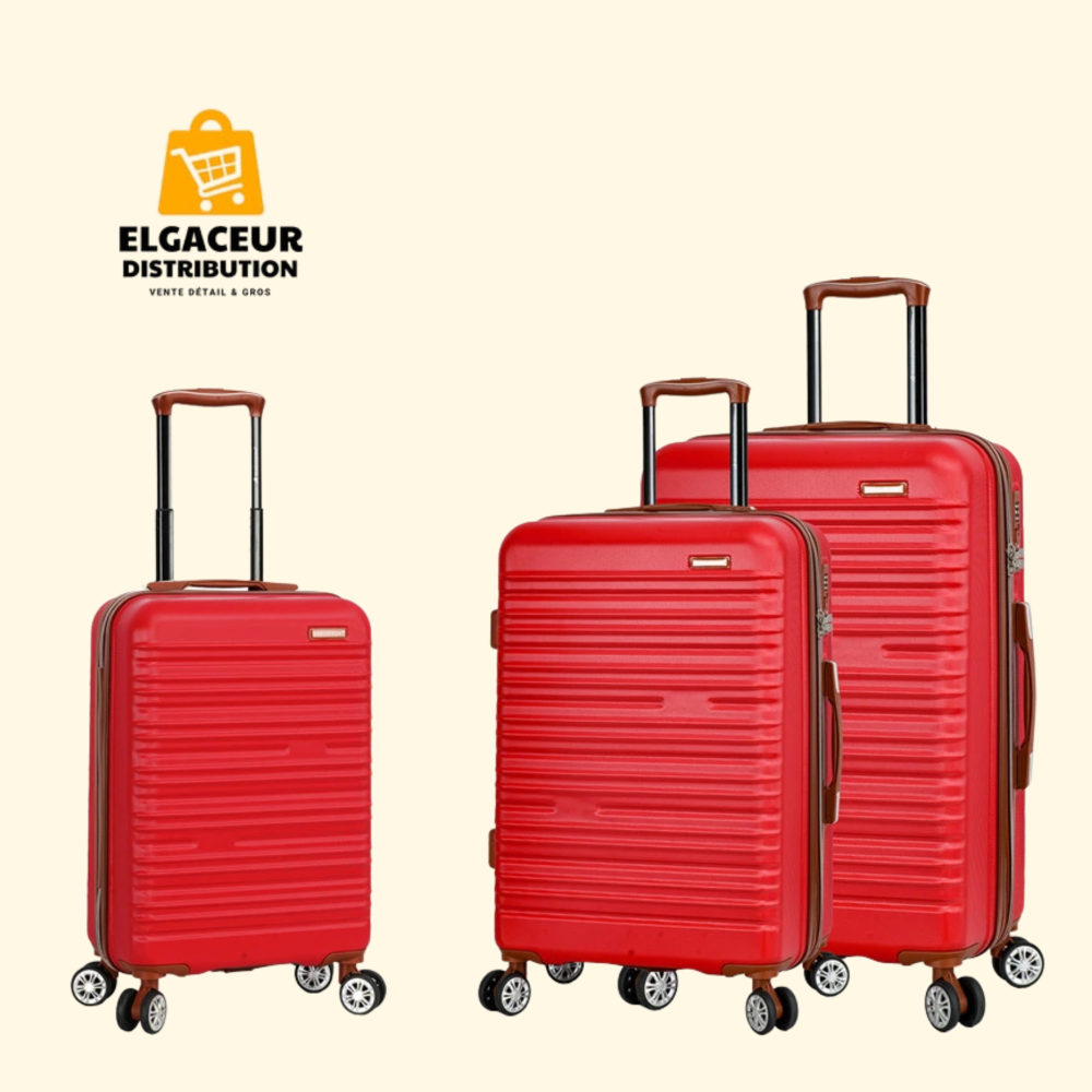 Set de valises rigides de voyage avec roues multidirectionnelles 360°