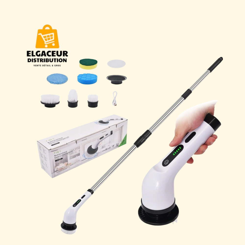 Brosse de nettoyage électrique rotative sans fil 7 en 1
