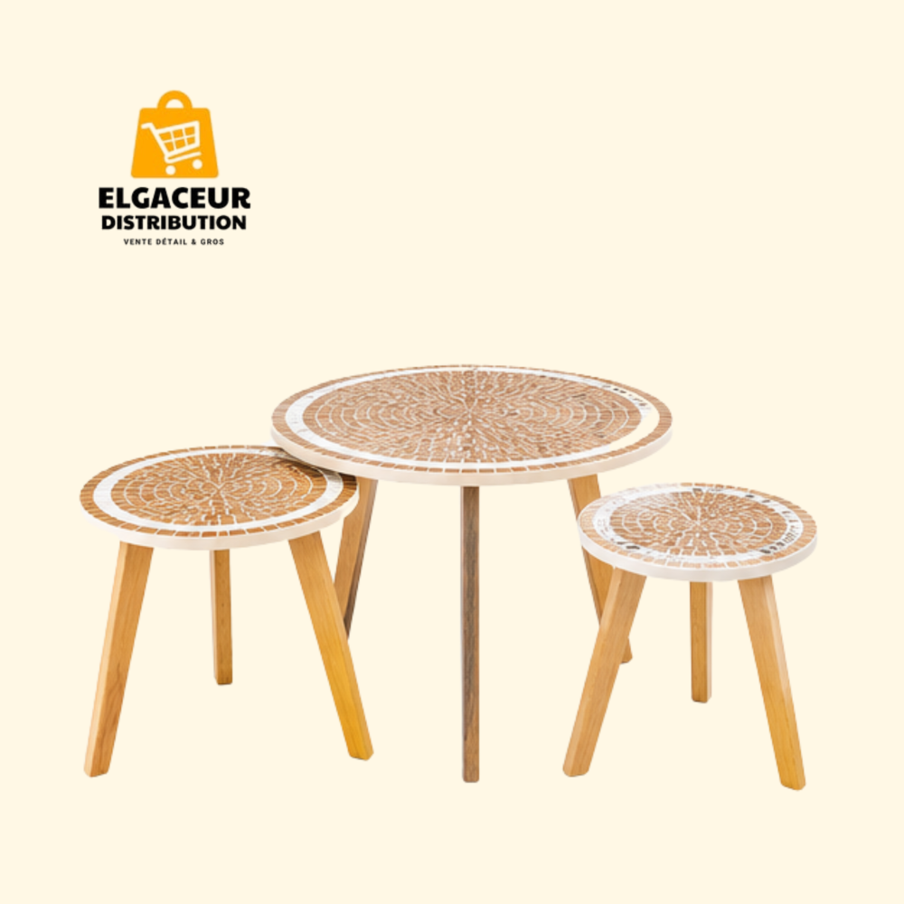 Ensemble de 3 Tables Gigognes Rondes