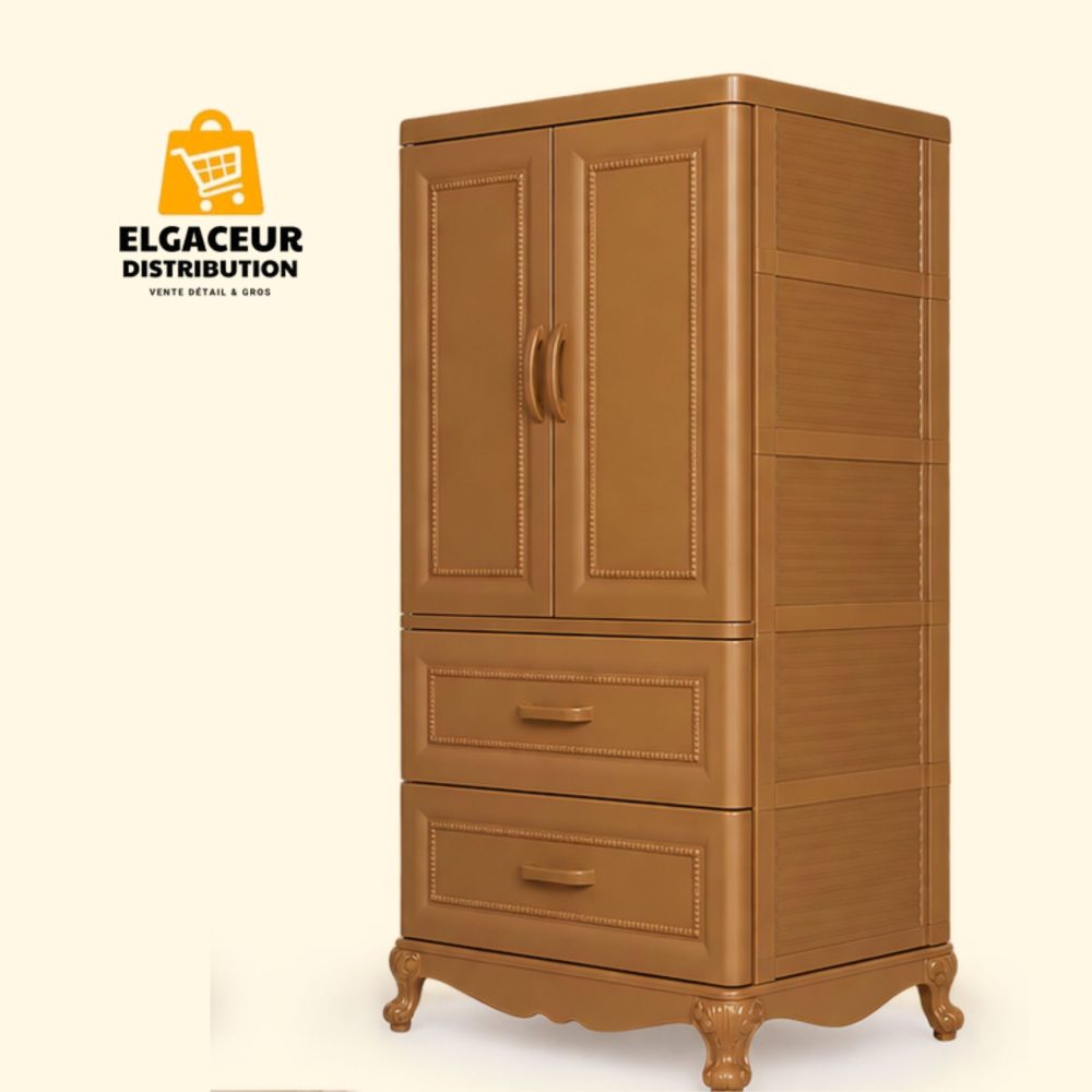 Armoire Cléopâtre – 2 Portes avec 2 Tiroirs