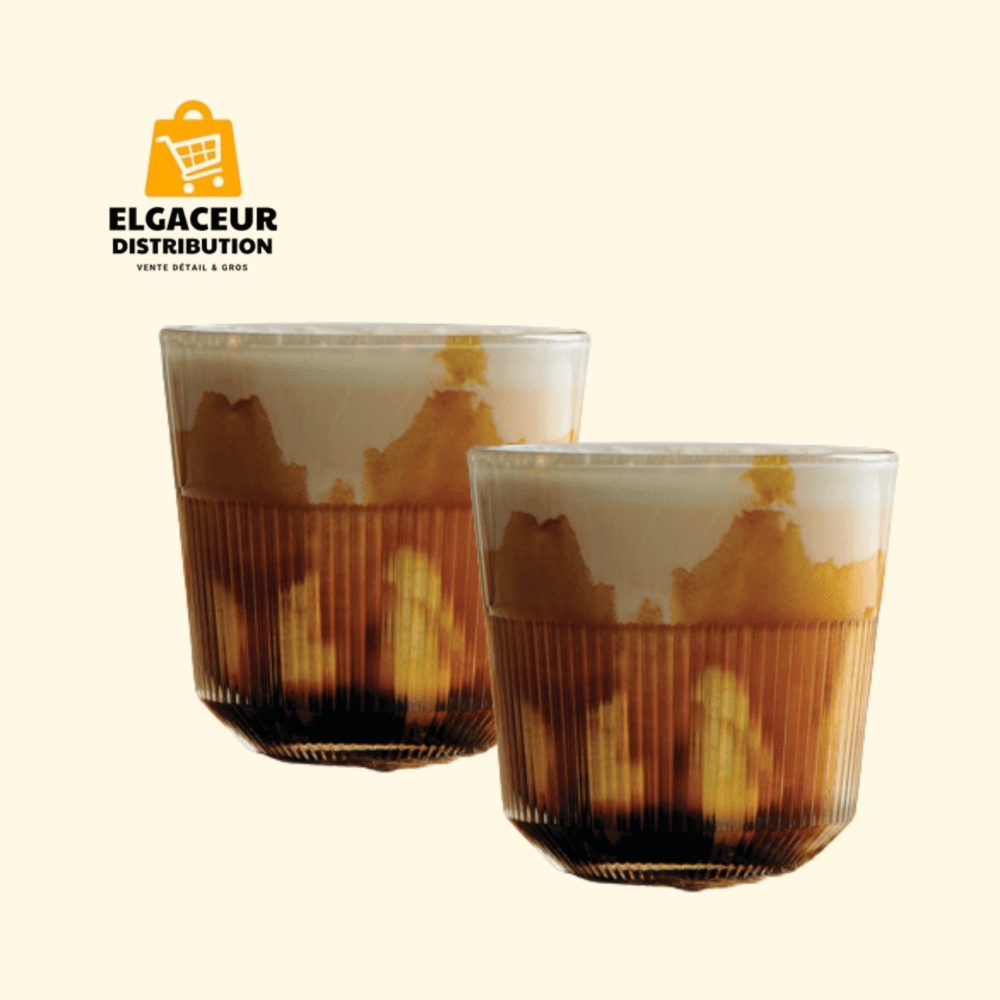 Lot de 4 Verres à Café Striés For Coffee Lovers