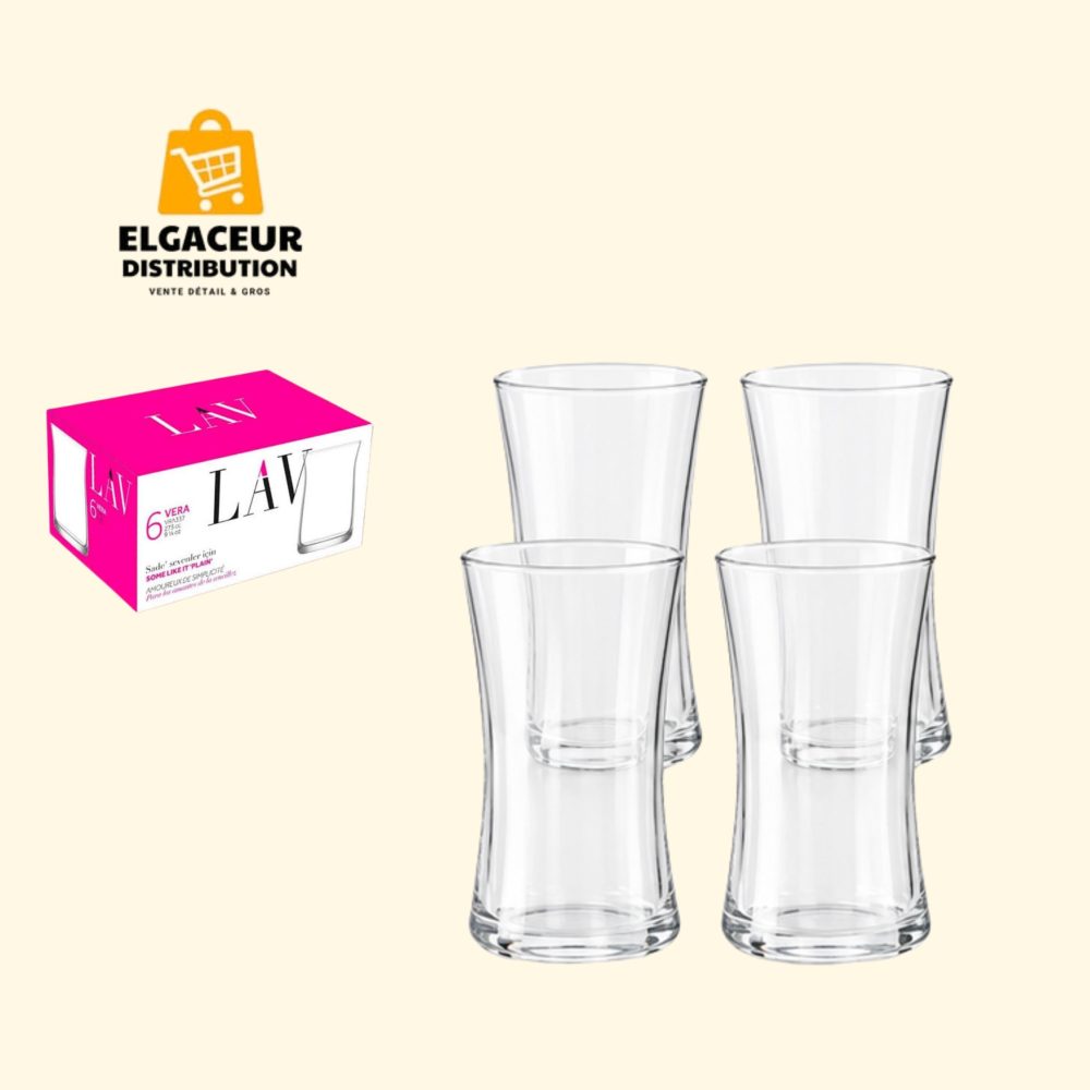 6 Verres en Verre 350 ml LAV