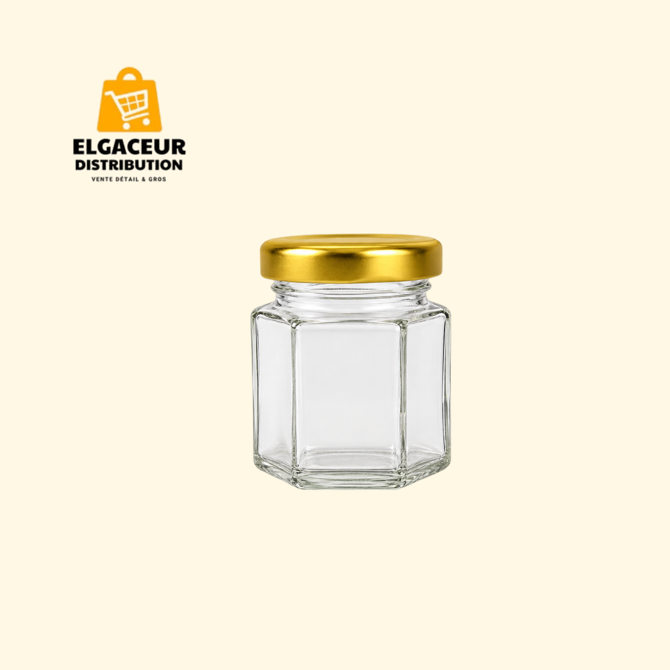 Petit pot en verre à couvercle doré