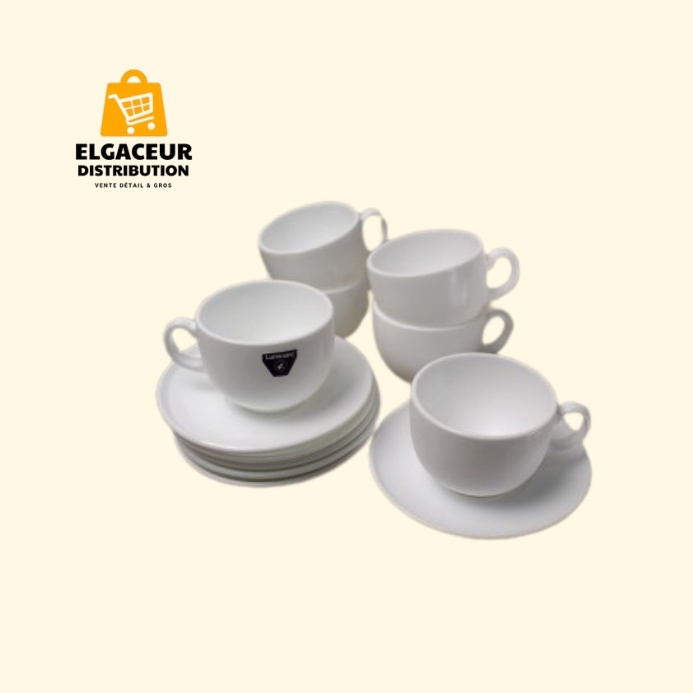 Tasses à café avec soucoupes 6 pièces