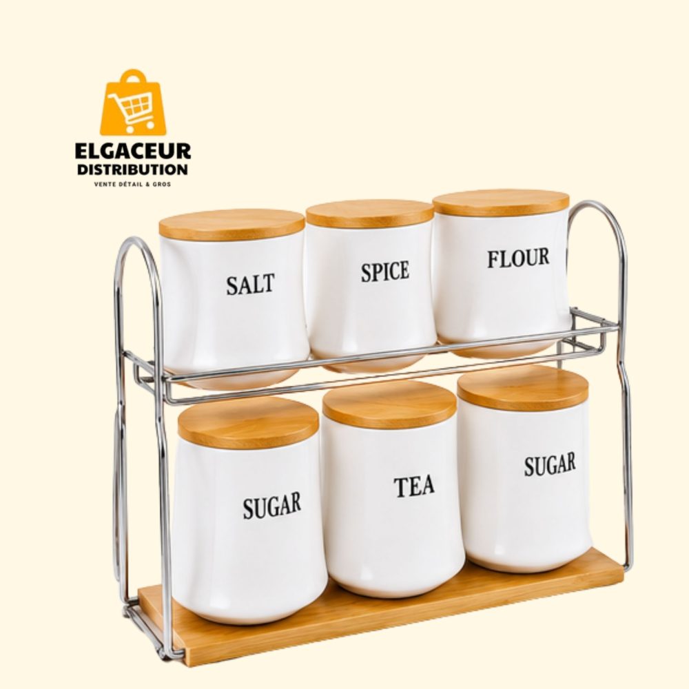 Set de 7 Pots à Épices avec Support