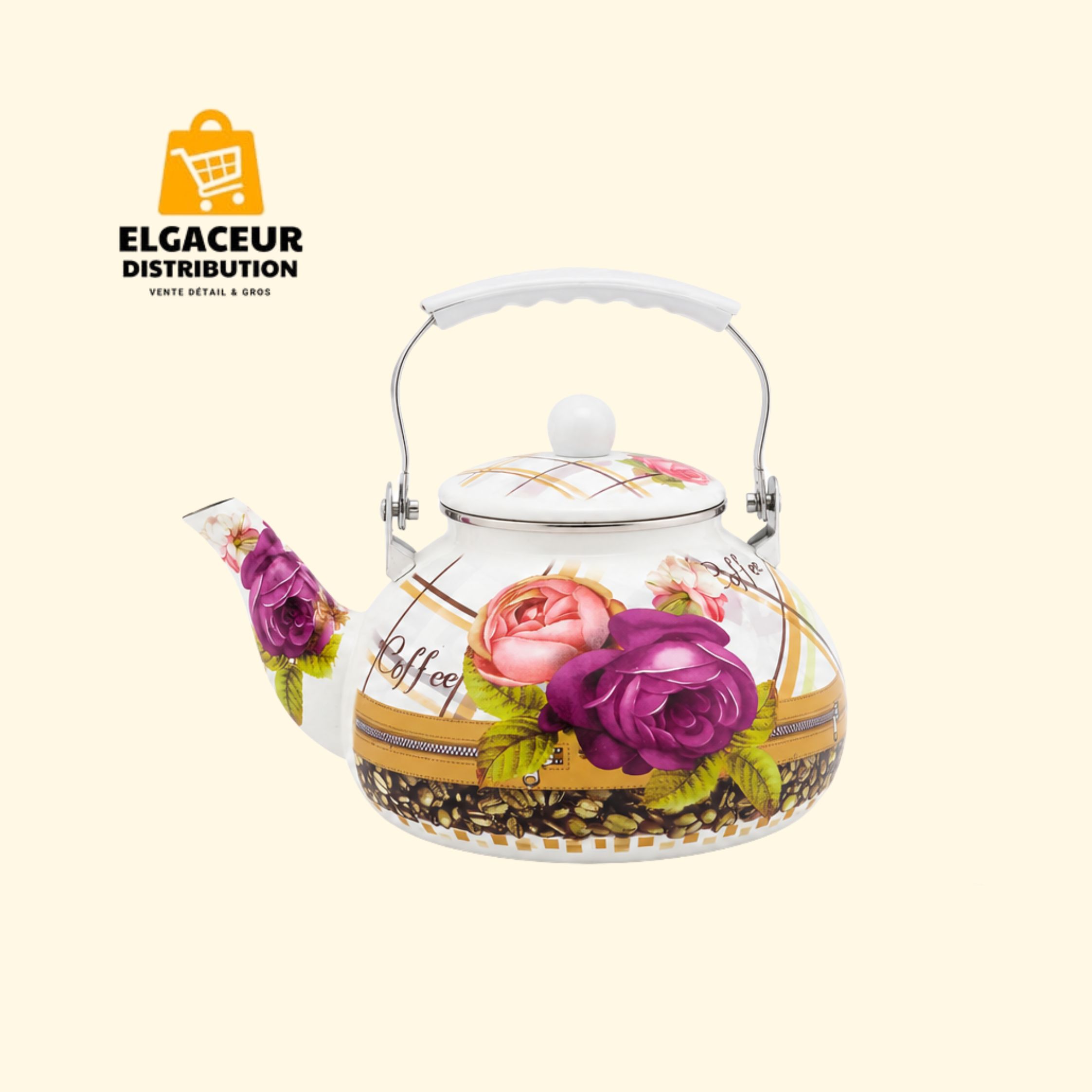 Bouilloire décorée à motif floral 2,5 L