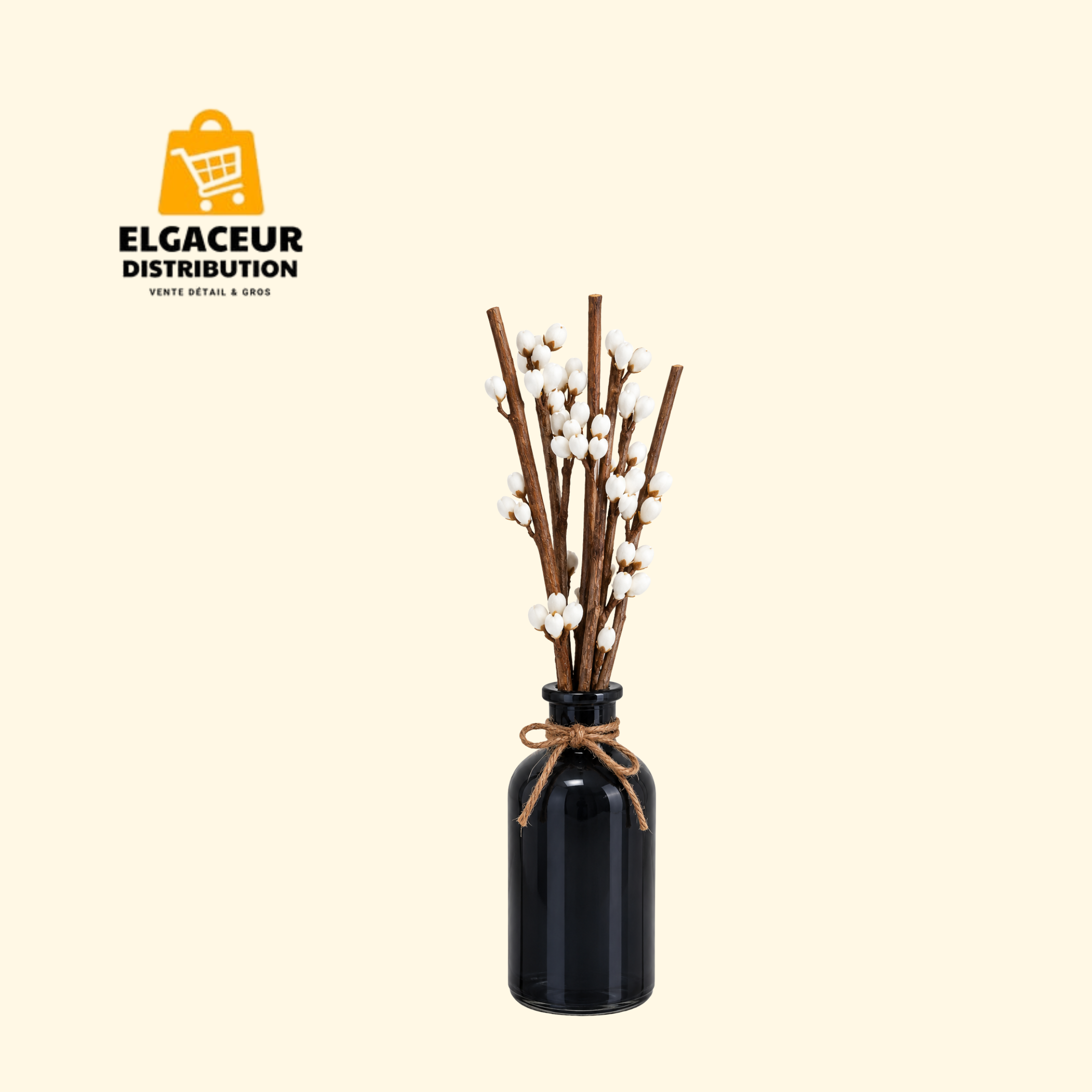Diffuseur de parfum d'ambiance à tiges flacon sombre & baies rustiques